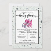 Invitation Baby shower rose Baby High Tops (Devant)