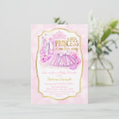 Invitation Baby shower rose Ballerina Princess (Debout devant)