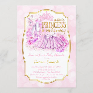 Invitation Baby shower rose Ballerina Princess