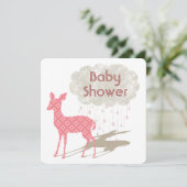 Invitation Baby shower rose Bambi (Debout devant)