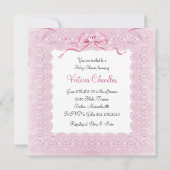 Invitation Baby shower rose Bassinet (Dos)