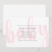Invitation Baby shower rose bébé (Devant / Derrière)