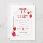 Invitation Baby shower rose Berry doux (Devant)