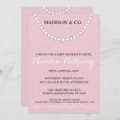 Invitation Baby shower rose Bow (Devant / Derrière)