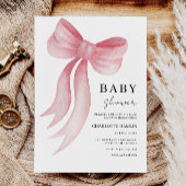 Invitation baby shower rose Bow