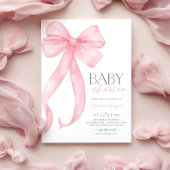 Invitation Baby shower rose Bow Modèle d'invitation
