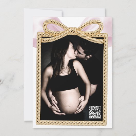 Invitation Baby shower rose Cascade Ruffle Bow Classic (Dos)