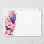 Invitation Baby shower rose cerf et Fleur sauvage (Dos)