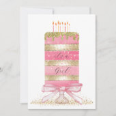 Invitation Baby shower rose "c'est une fille" (Devant)