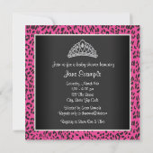 Invitation Baby Shower Rose Chaude Léopard (Dos)