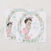 Invitation Baby shower rose chic (Devant / Derrière)