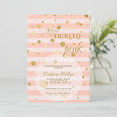 Invitation Baby shower rose chiche (Debout devant)