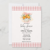 Invitation Baby shower rose citrouille (Devant)