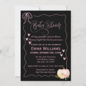 Invitation Baby shower rose Citrouille Coeurs Bow mignonnes P (Devant)