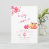 invitation baby shower rose, citrouilles de police (Debout devant)