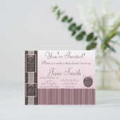 Invitation Baby shower rose classique (Debout devant)