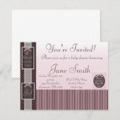 Invitation Baby shower rose classique (Devant / Derrière)