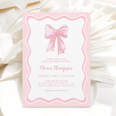 Invitation Baby shower rose Coquette Bow