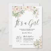 Invitation Baby shower Rose crème (Devant)