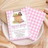 Invitation Baby shower rose cultivé localement