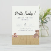 Invitation Baby shower rose | Cute et élégant (Debout devant)