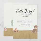 Invitation Baby shower rose | Cute et élégant (Devant / Derrière)