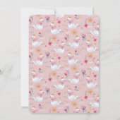 Invitation Baby shower rose cygne (Dos)