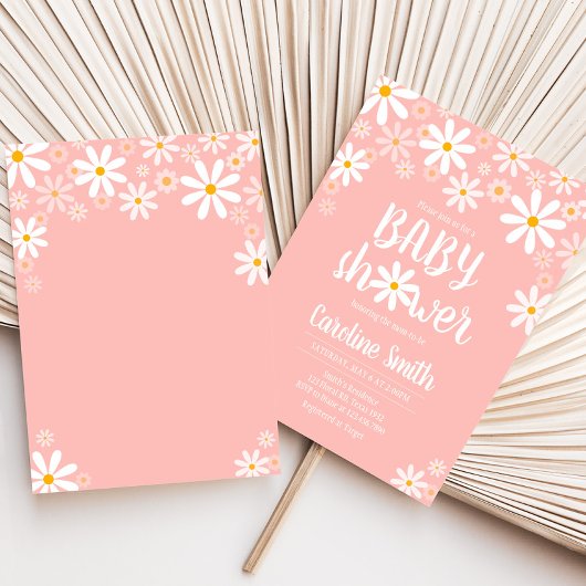 Invitation Baby shower Rose Daisy