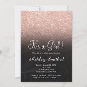 Invitation Baby shower rose de fille de tableau de parties (Devant)