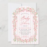 Baby shower Rose de fleurs de boule rose moderne