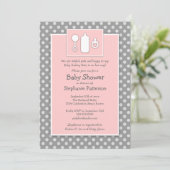 Invitation Baby shower rose de la boule Binky Rattle (Debout devant)