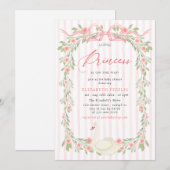 Invitation Baby shower Rose de la boule rose cygne (Devant / Derrière)