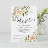 Invitation Baby shower Rose de la petite fille rose pâle (Debout devant)