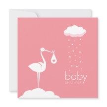 Baby shower rose de livraison de la cigogne