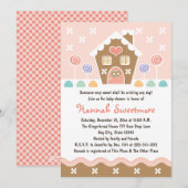 INVITATION BABY SHOWER ROSE DE MAISON DE PAIN D'ÉPICE (Devant / Derrière)