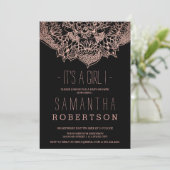 Invitation baby shower Rose de mandala floral boho en or (Debout devant)