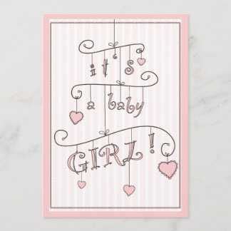 Invitation Baby shower rose de mobile de bébé d'amoureux