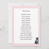 Invitation Baby shower rose de monogramme noir du Labrador (Dos)