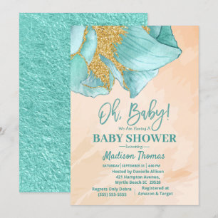 Invitation Baby shower Rose  de Parties scintillant à la ment