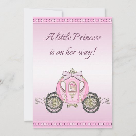 Invitation Baby shower rose de princesse Coach Girls (Devant)