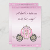 Invitation Baby shower rose de princesse Coach Girls (Devant / Derrière)