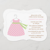 Invitation Baby shower rose de robe (Devant / Derrière)