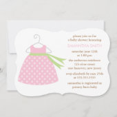 Invitation Baby shower rose de robe (Devant)