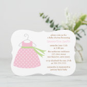 Invitation Baby shower rose de robe (Debout devant)