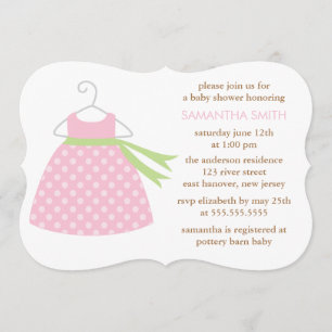 Invitation Baby shower rose de robe