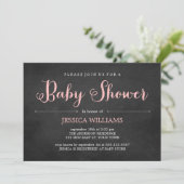 Invitation Baby shower rose de tableau (Debout devant)