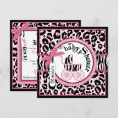 Invitation Baby shower rose de voiture d'enfant de vedette du (Devant / Derrière)