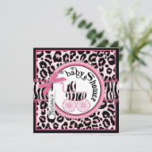 Invitation Baby shower rose de voiture d'enfant de vedette du (Debout devant)