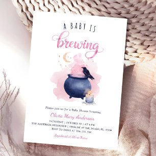 Invitation Baby shower rose d'Halloween