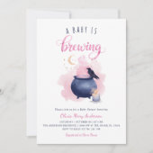 Invitation Baby shower rose d'Halloween (Devant)